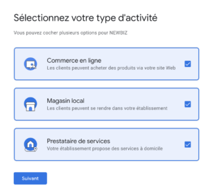 creer plusieurs types activite fiche etablissement google my business