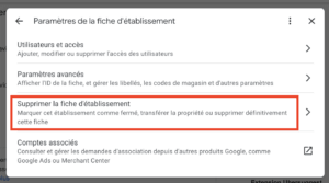 supprimer une fiche etablissement google my business